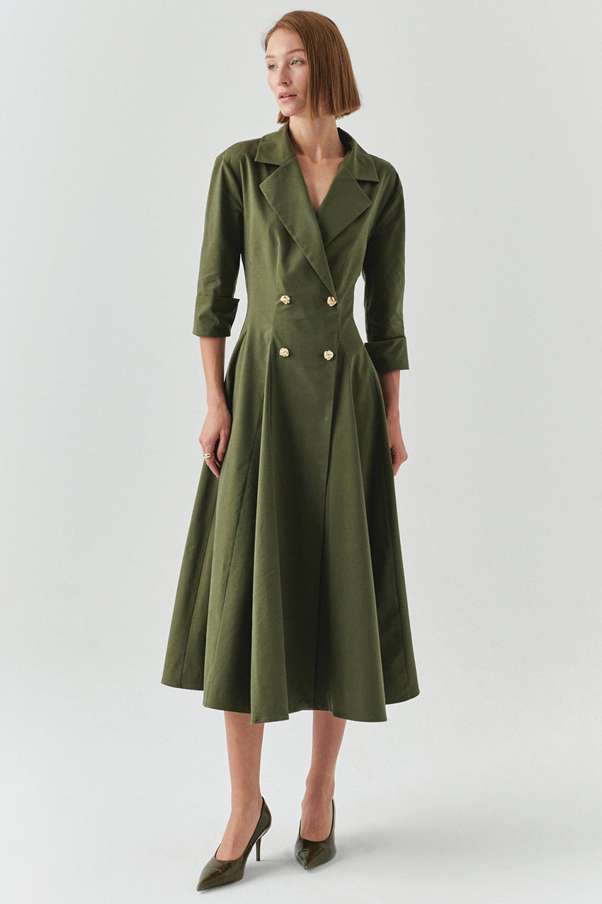 Estelle Pocketed Jacket Collar Dress