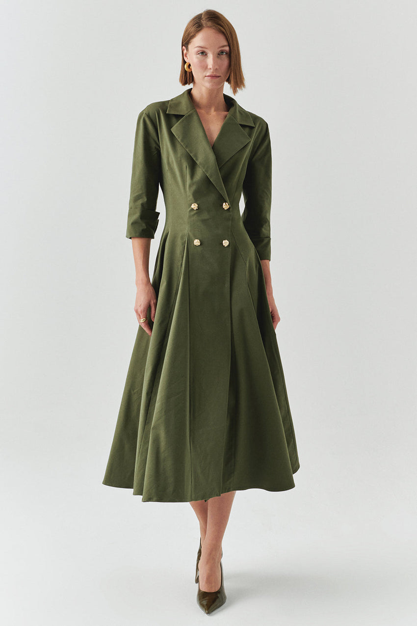 Estelle Pocketed Jacket Collar Dress