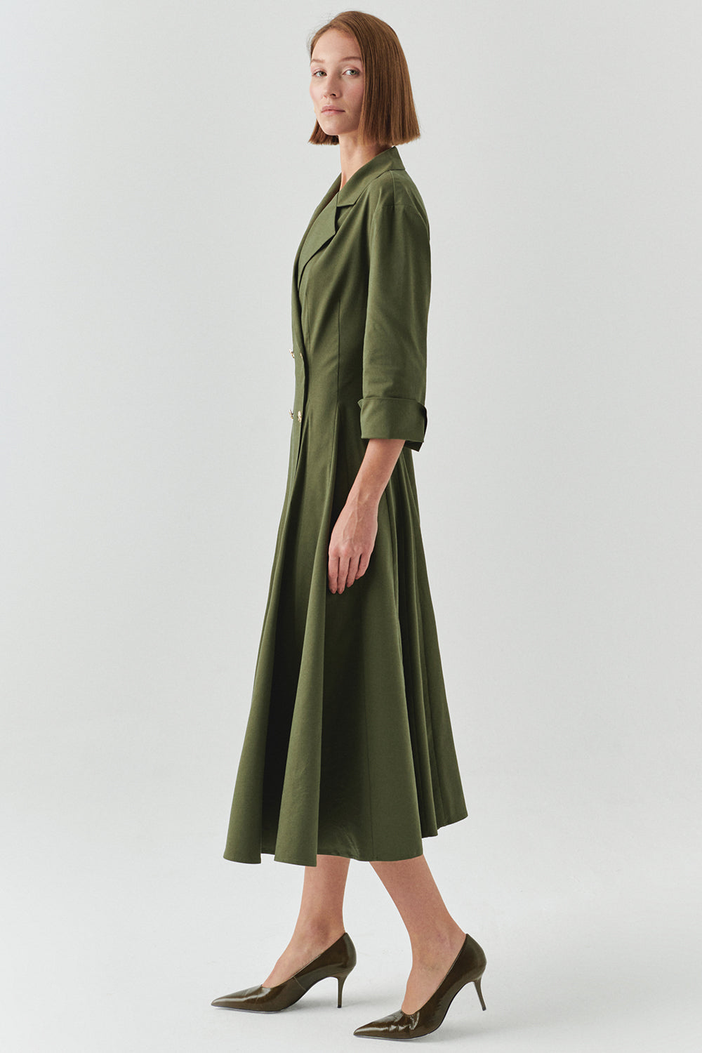 Estelle Pocketed Jacket Collar Dress