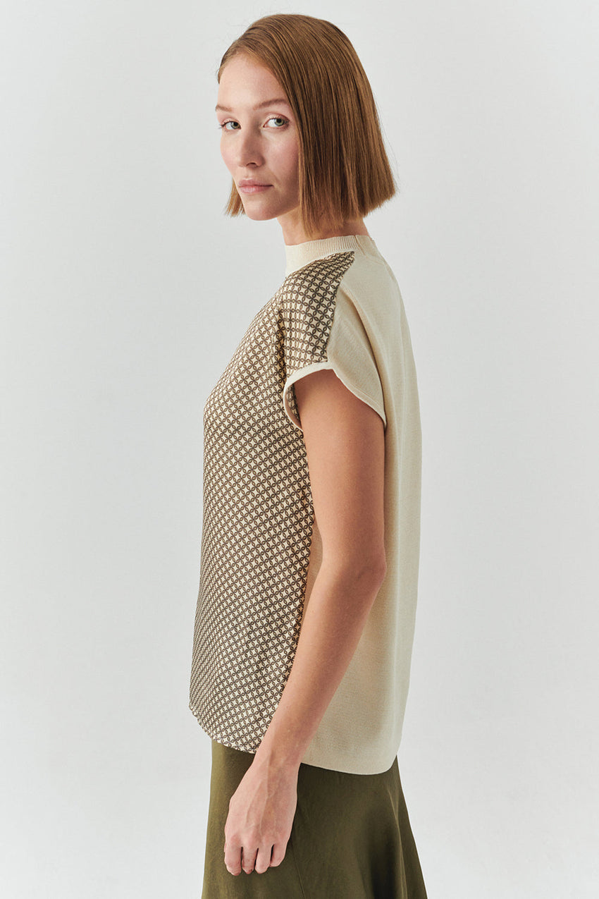 Pennyhort Sleeve Crew Neck Blouse