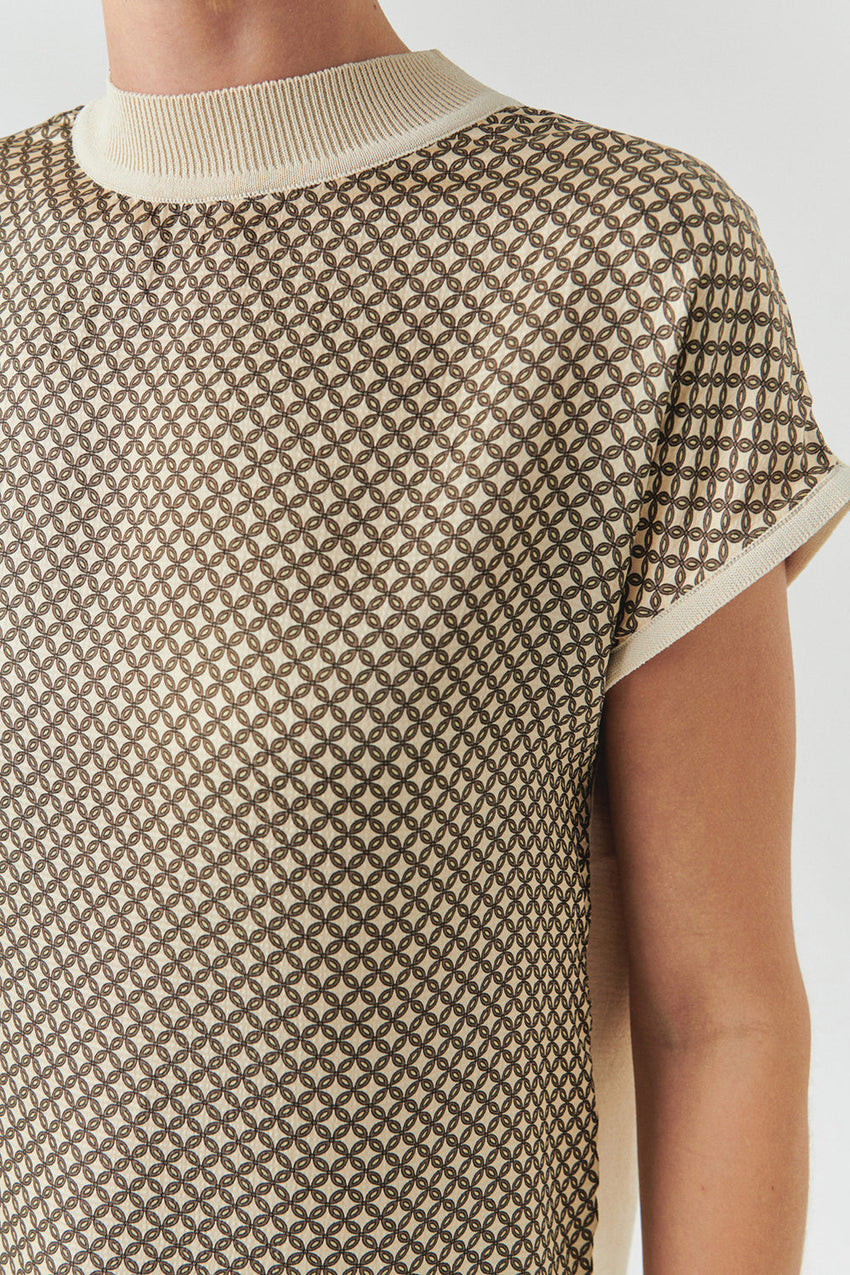 Pennyhort Sleeve Crew Neck Blouse