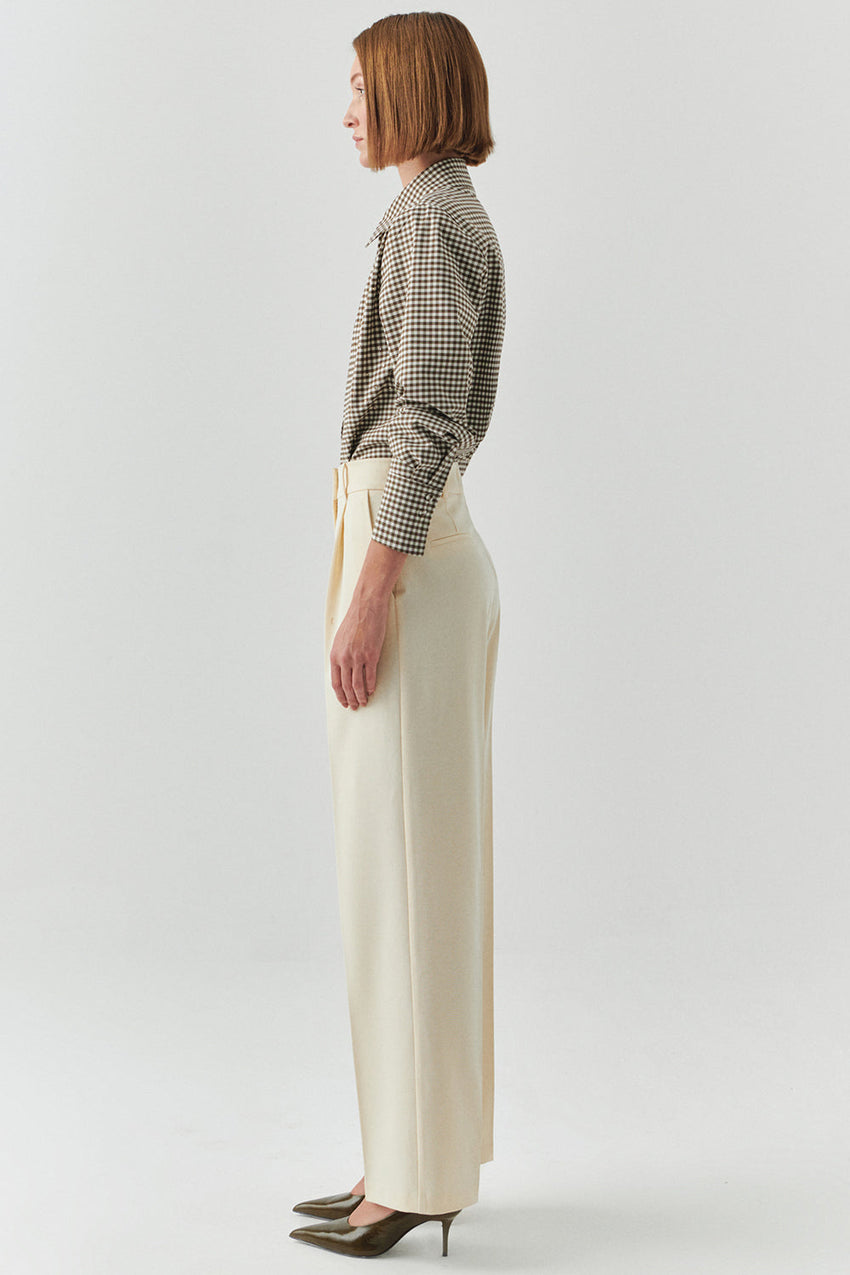 Guinevere Ecru Tailored Pocketed Pants