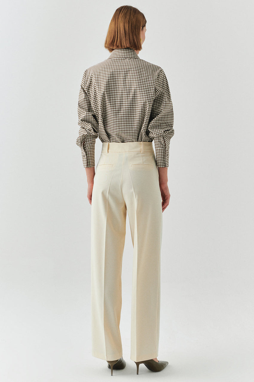 Guinevere Ecru Tailored Pocketed Pants