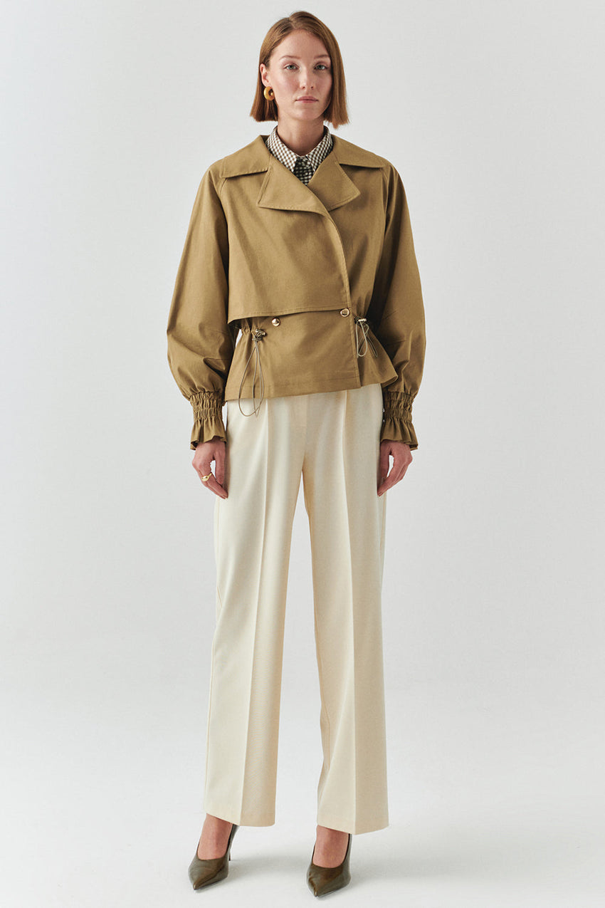 Yareli Trench-Style Shirt Collar Jacket