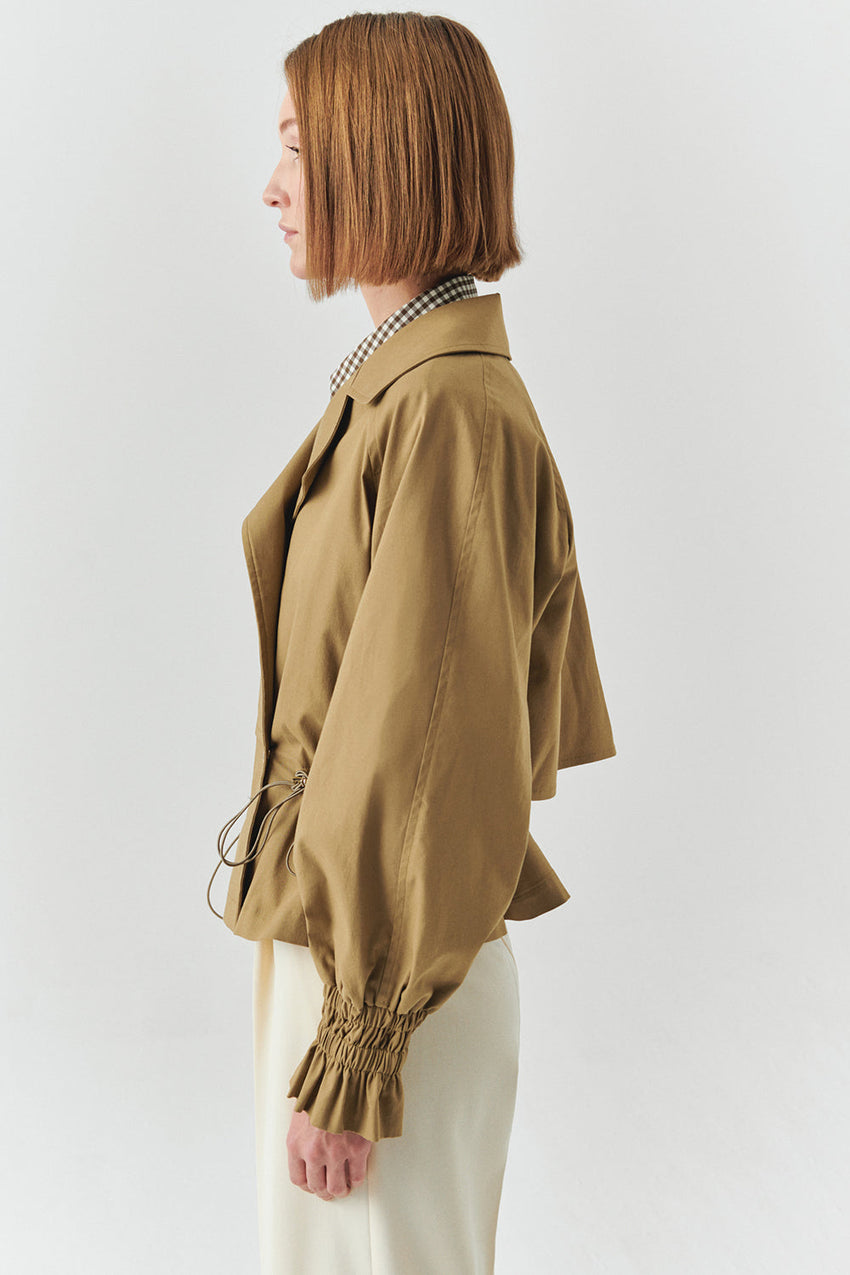 Yareli Trench-Style Shirt Collar Jacket
