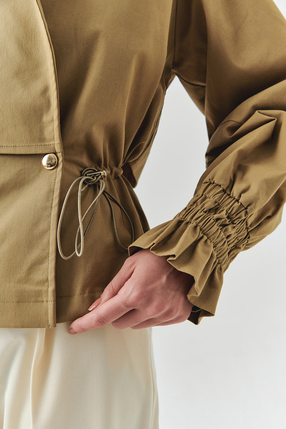 Yareli Trench-Style Shirt Collar Jacket