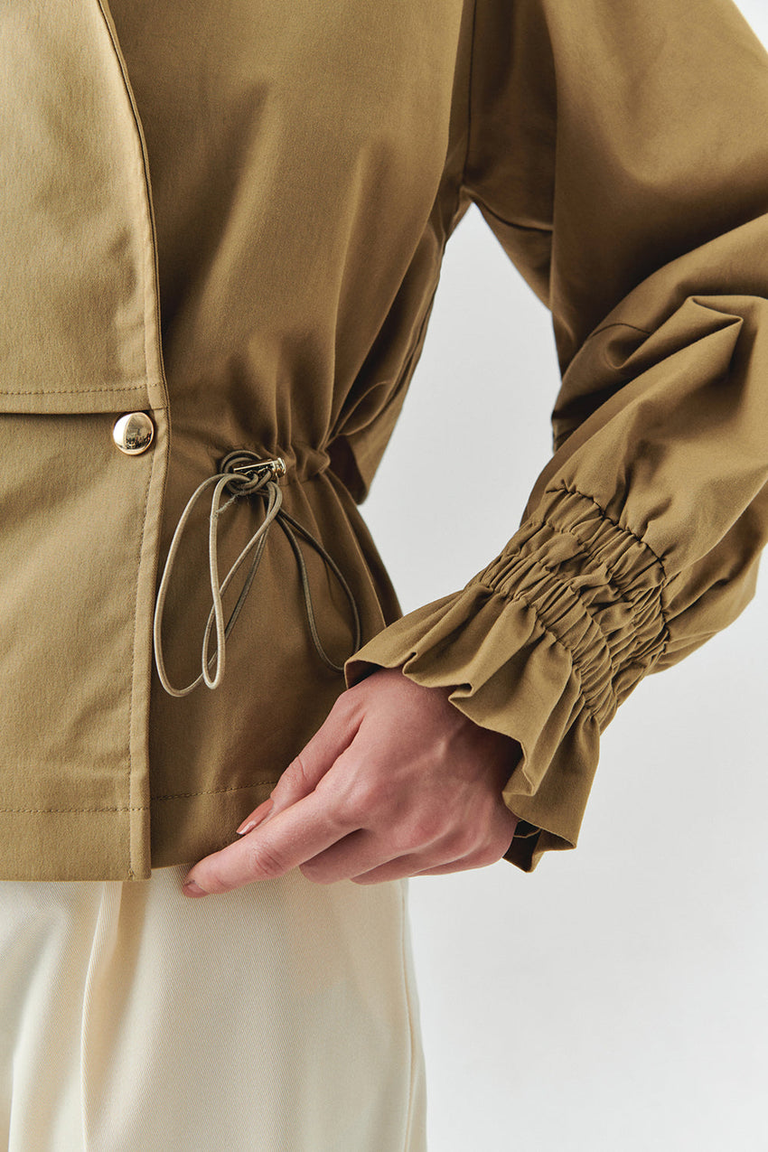 Yareli Trench-Style Shirt Collar Jacket