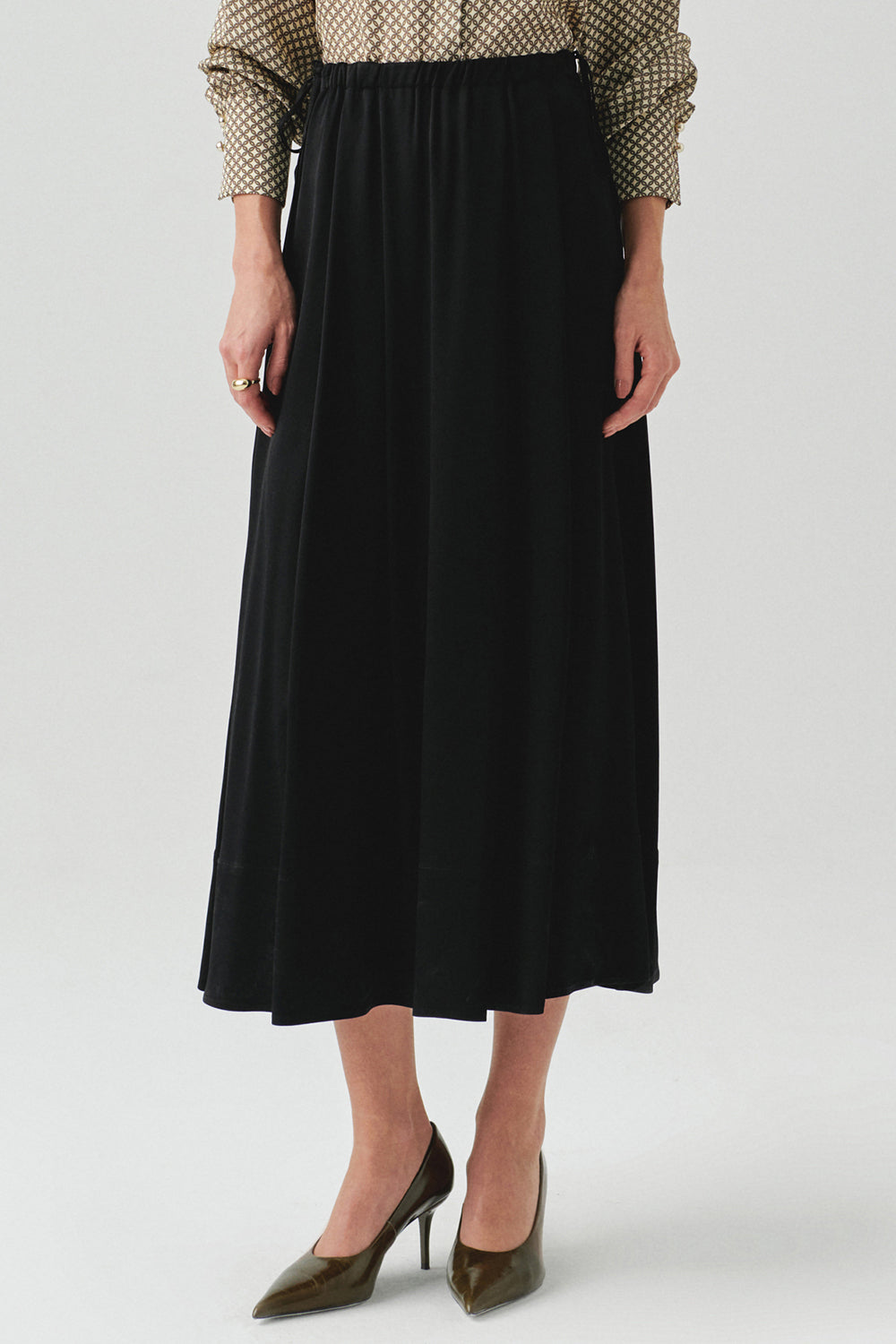 Eilenn Sheer Viscose Maxi Skirt