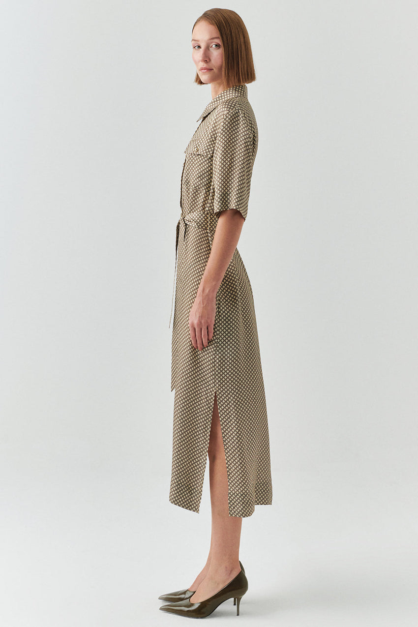 Sasha Printed Short Sleeve Shirt Dress