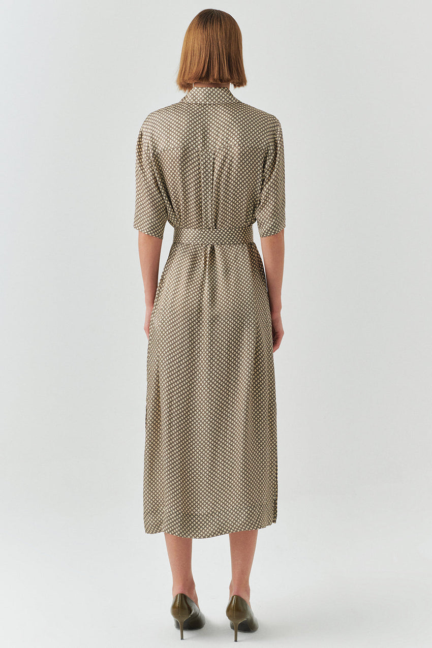 Sasha Printed Short Sleeve Shirt Dress