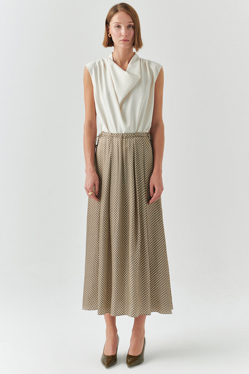 Ashlyn Cream Sleeveless Cowl Neck Blouse