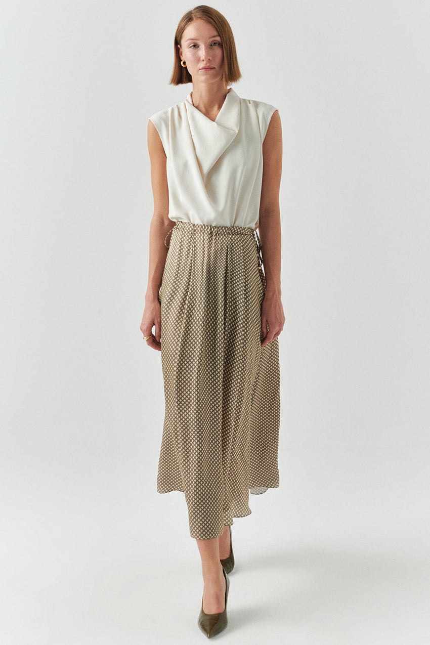 Ashlyn Cream Sleeveless Cowl Neck Blouse
