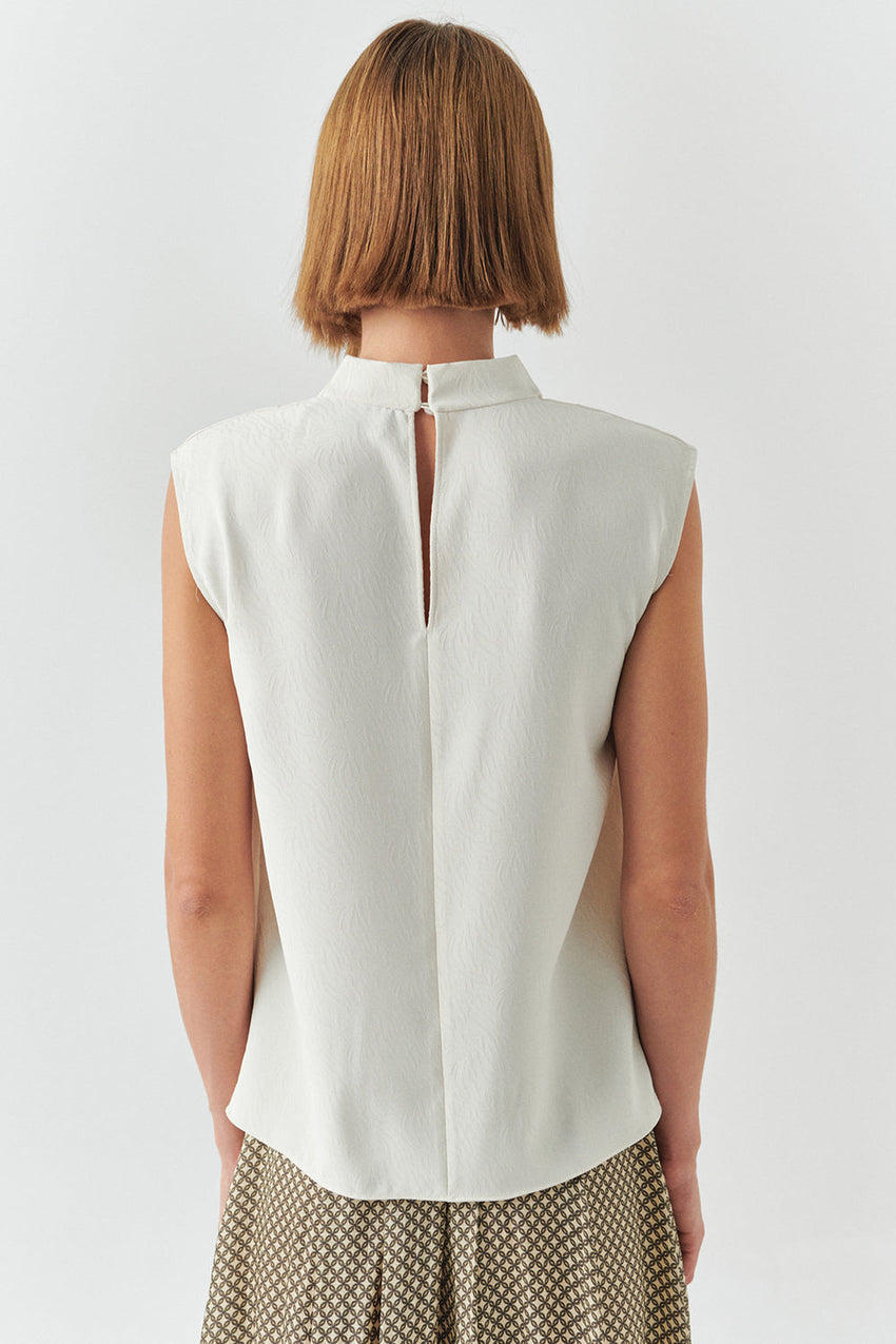 Ashlyn Cream Sleeveless Cowl Neck Blouse