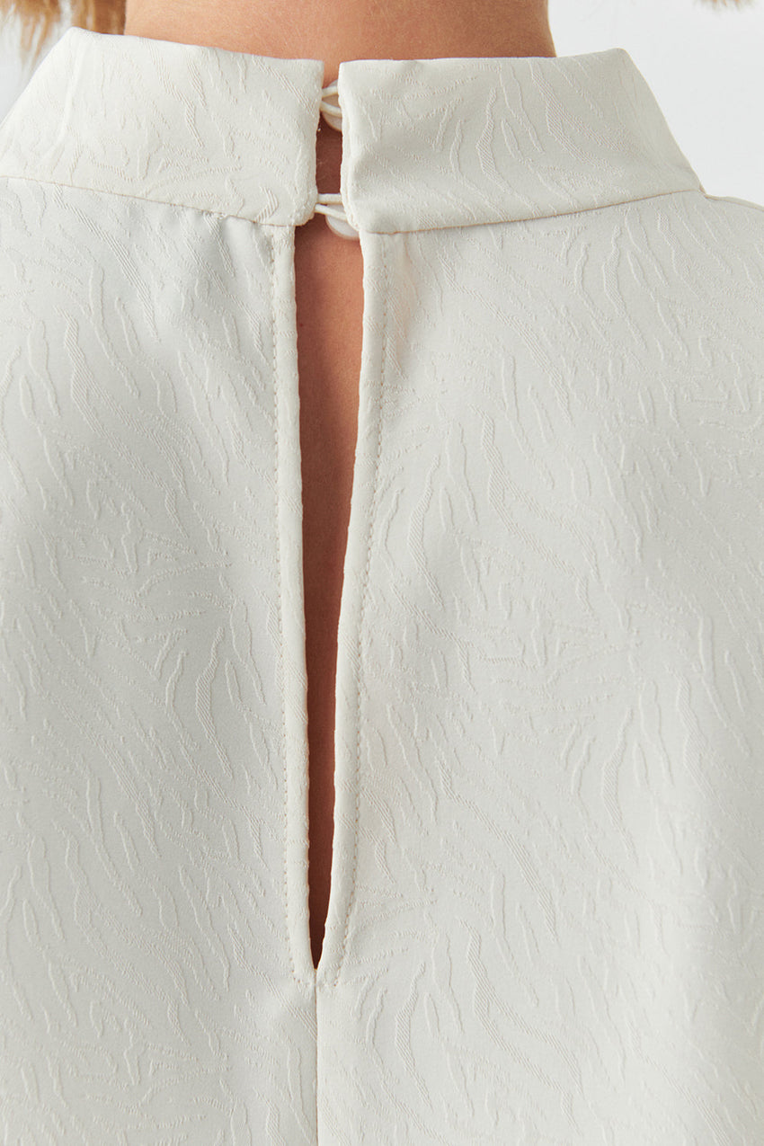 Ashlyn Cream Sleeveless Cowl Neck Blouse
