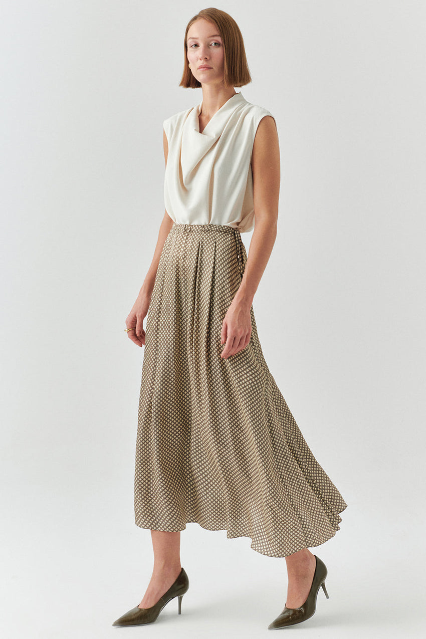 Ashlyn Cream Sleeveless Cowl Neck Blouse