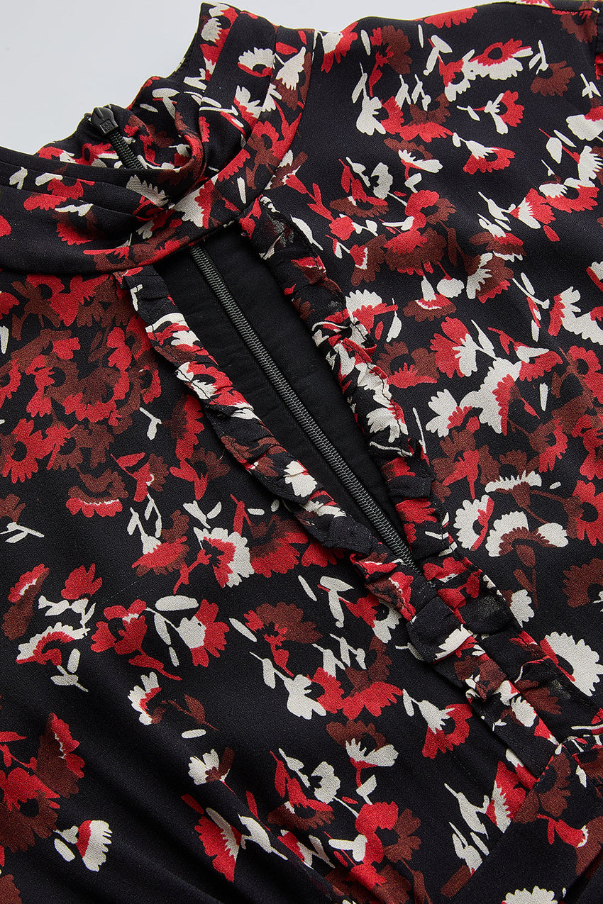 Erin Printed High Neck Maxi Dress