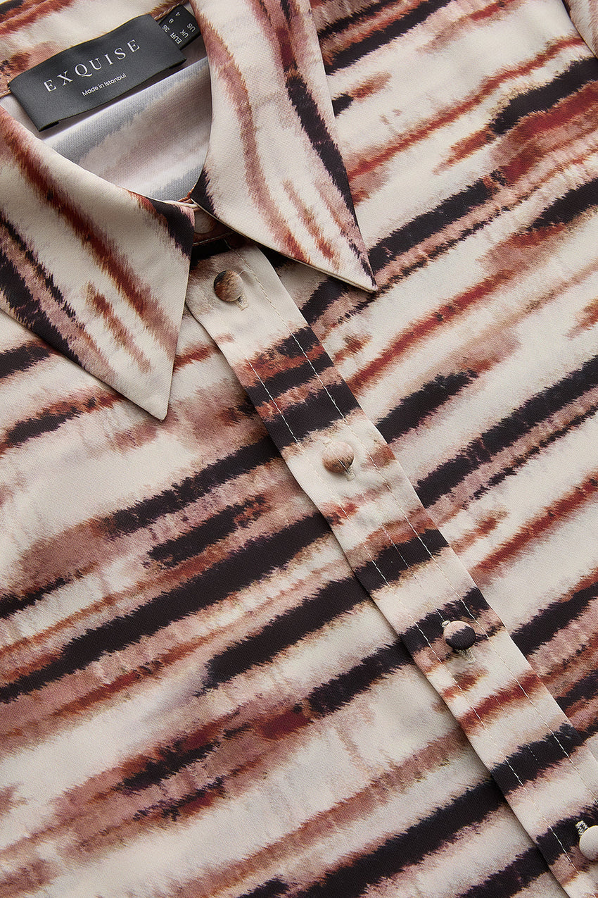 Fallon Printed Chiffon Shirt Dress