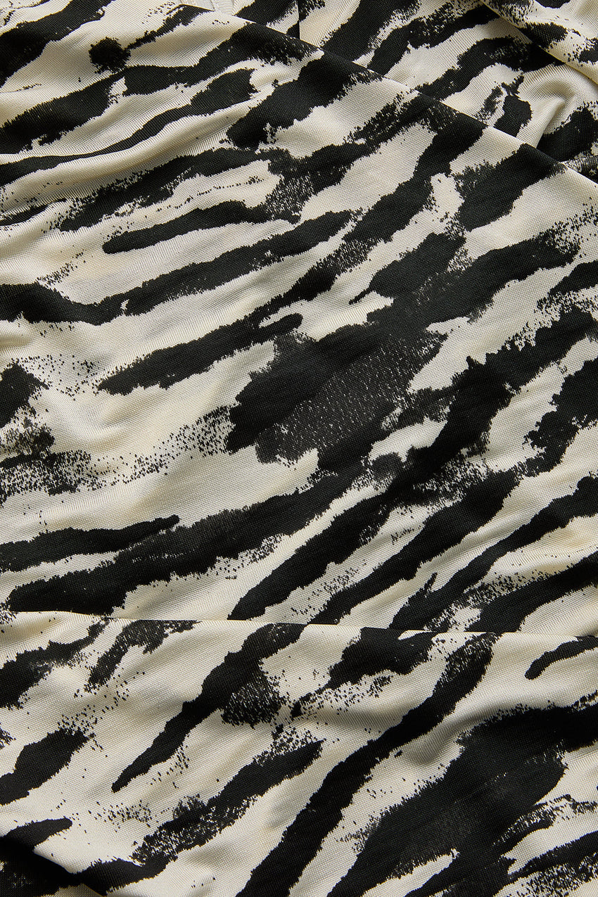 Laylani Zebra Print Turtleneck Knit Top