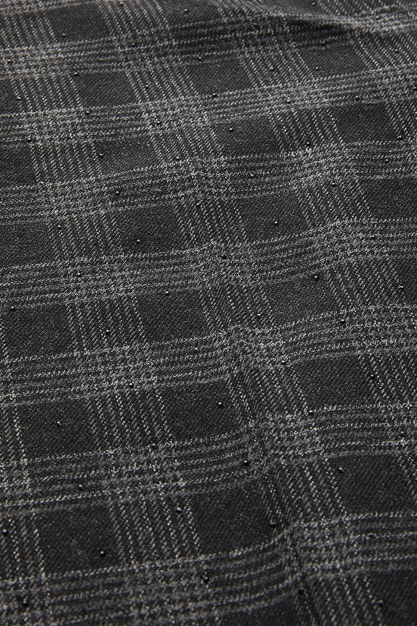 Emiliana Anthracite Check Pocketed Pants