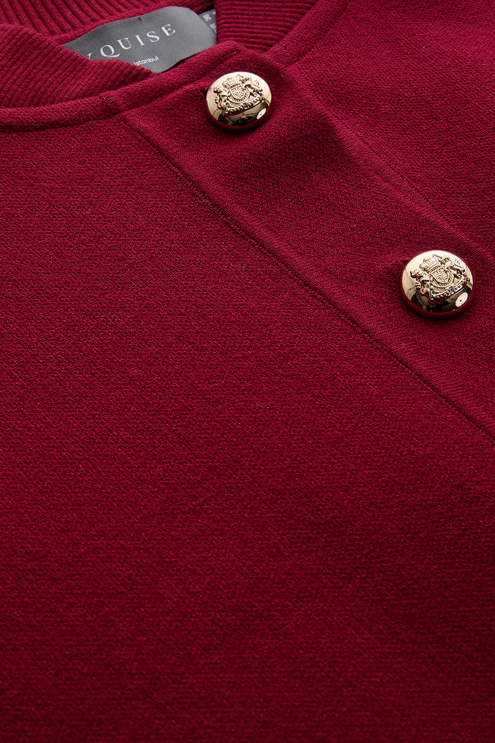 Barbara High Neck Cardigan with Metallic Buttons