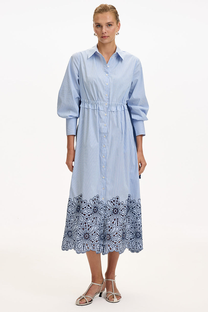 Long Sleeve Midi Dress - MULTI COLOR