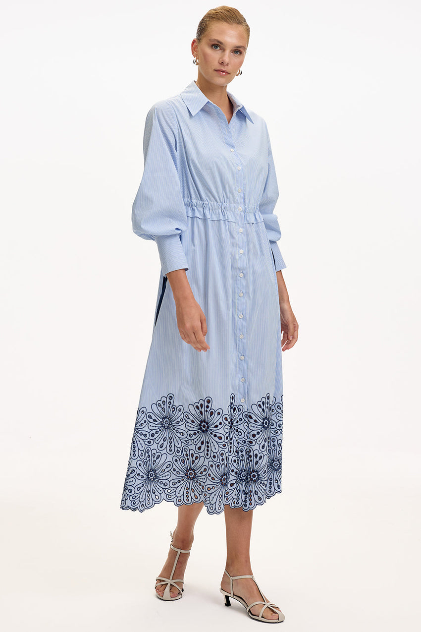 Long Sleeve Midi Dress - MULTI COLOR