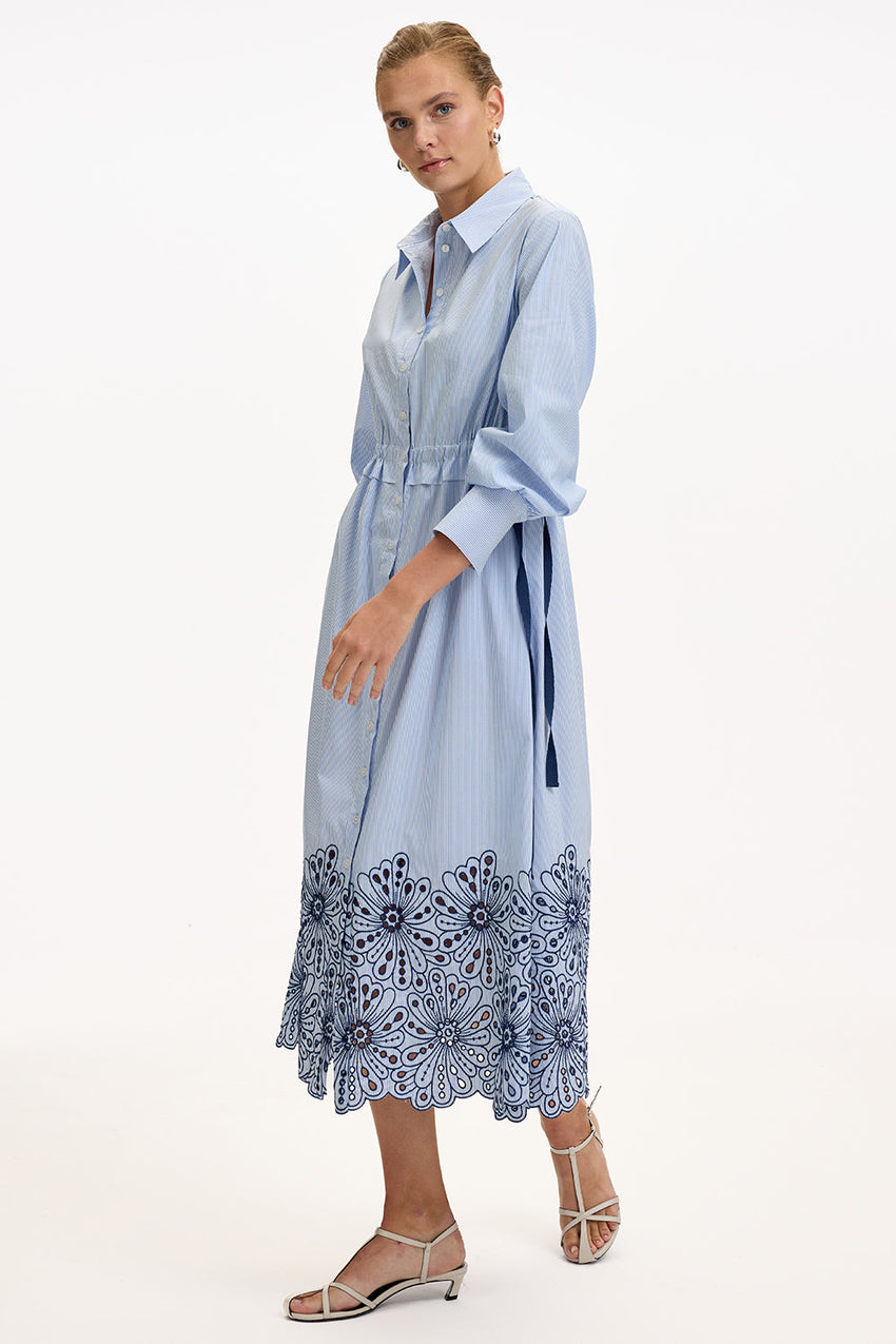 Long Sleeve Midi Dress - MULTI COLOR