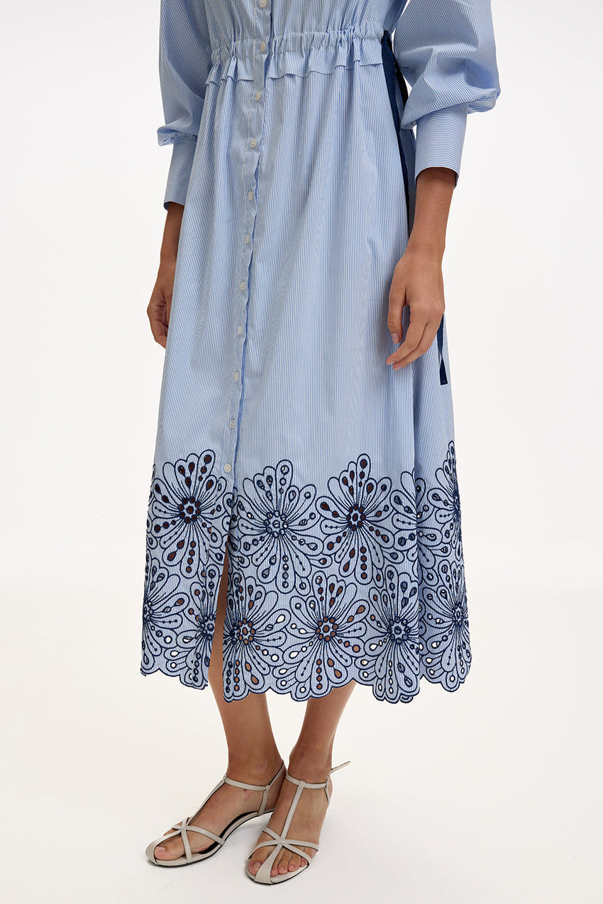 Long Sleeve Midi Dress - MULTI COLOR