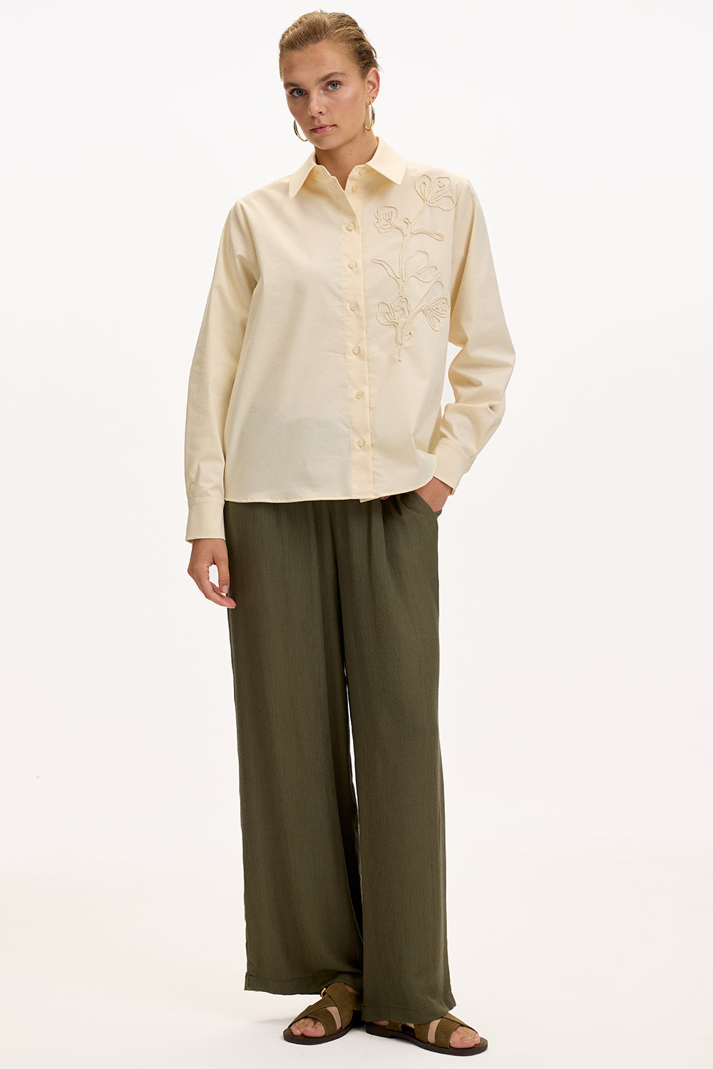 Kierra Long Sleeve Shirt - CREAM