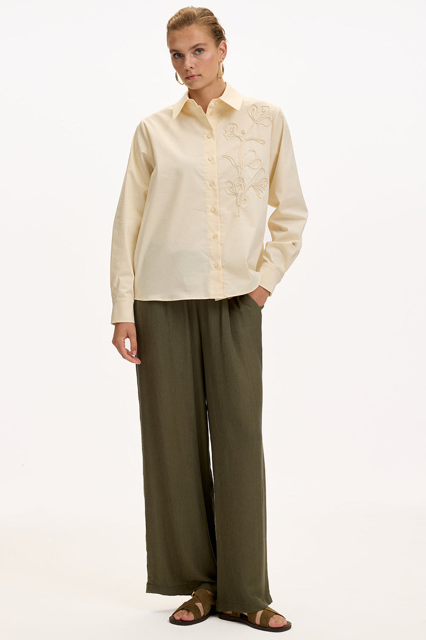Kierra Long Sleeve Shirt - CREAM