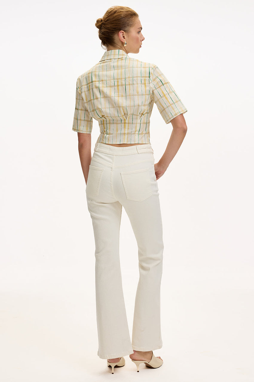High Waist Jeans  - WHITE