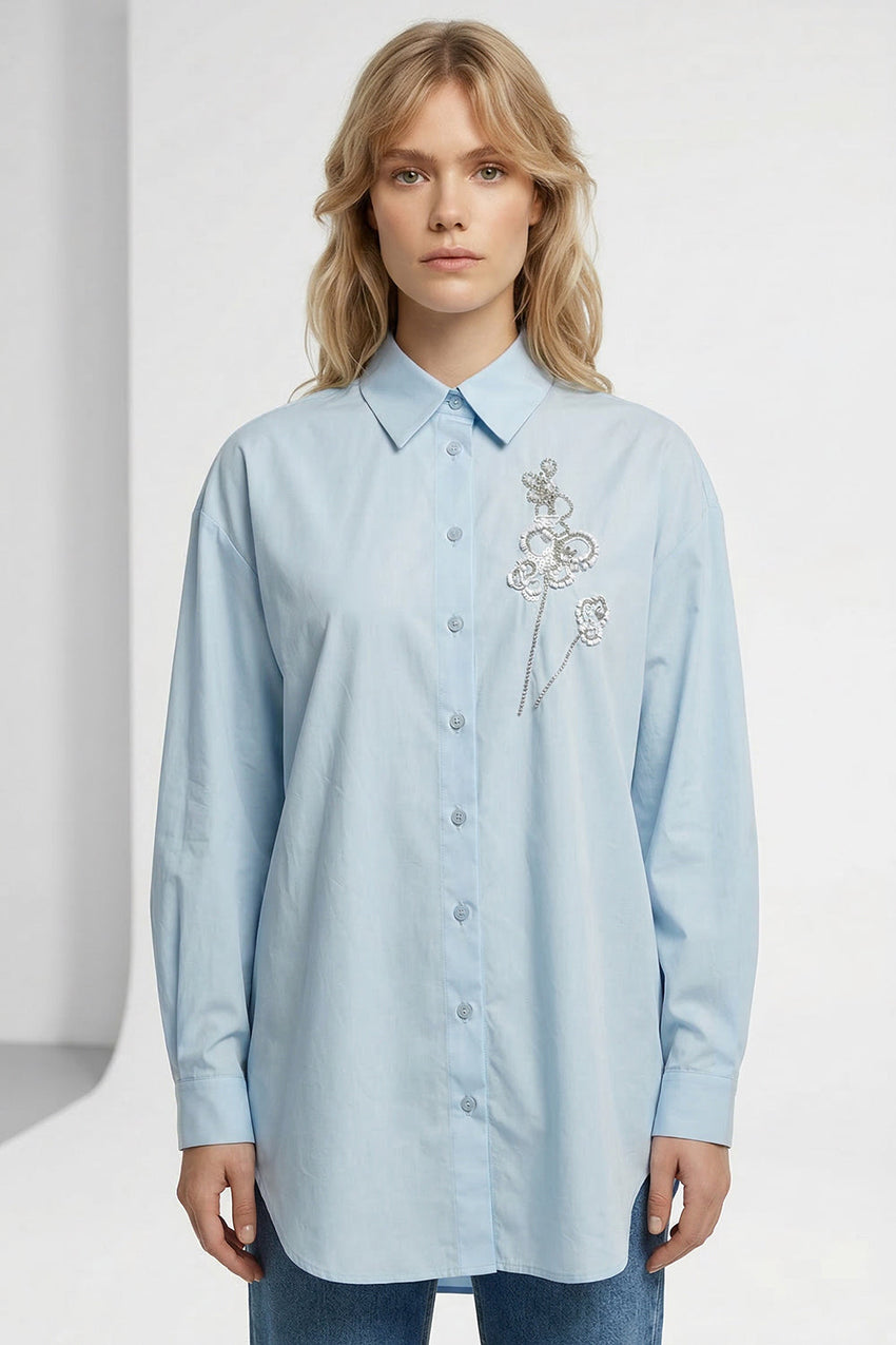 Bernetta Long Sleeve Shirt - BLUE