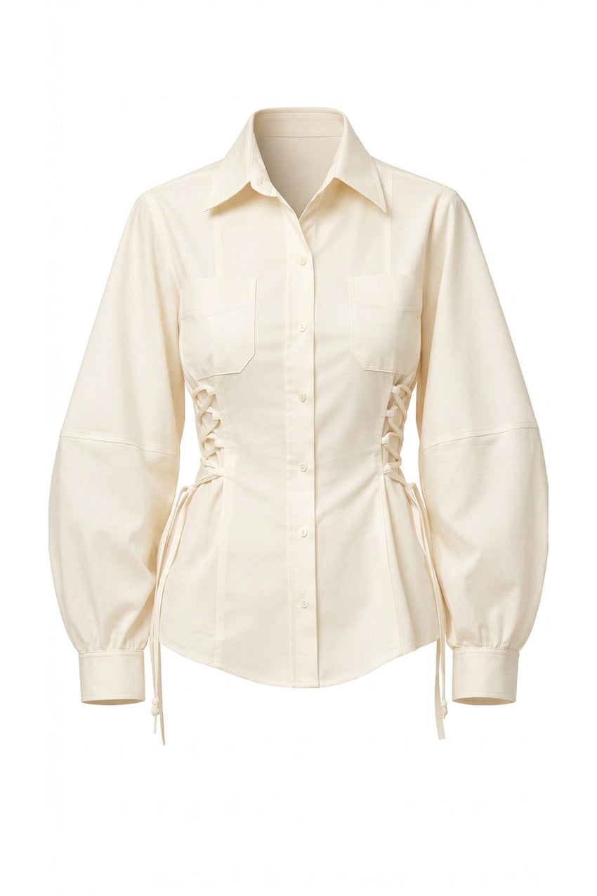 Arcene Balloon Sleeve Shirt - CREAM