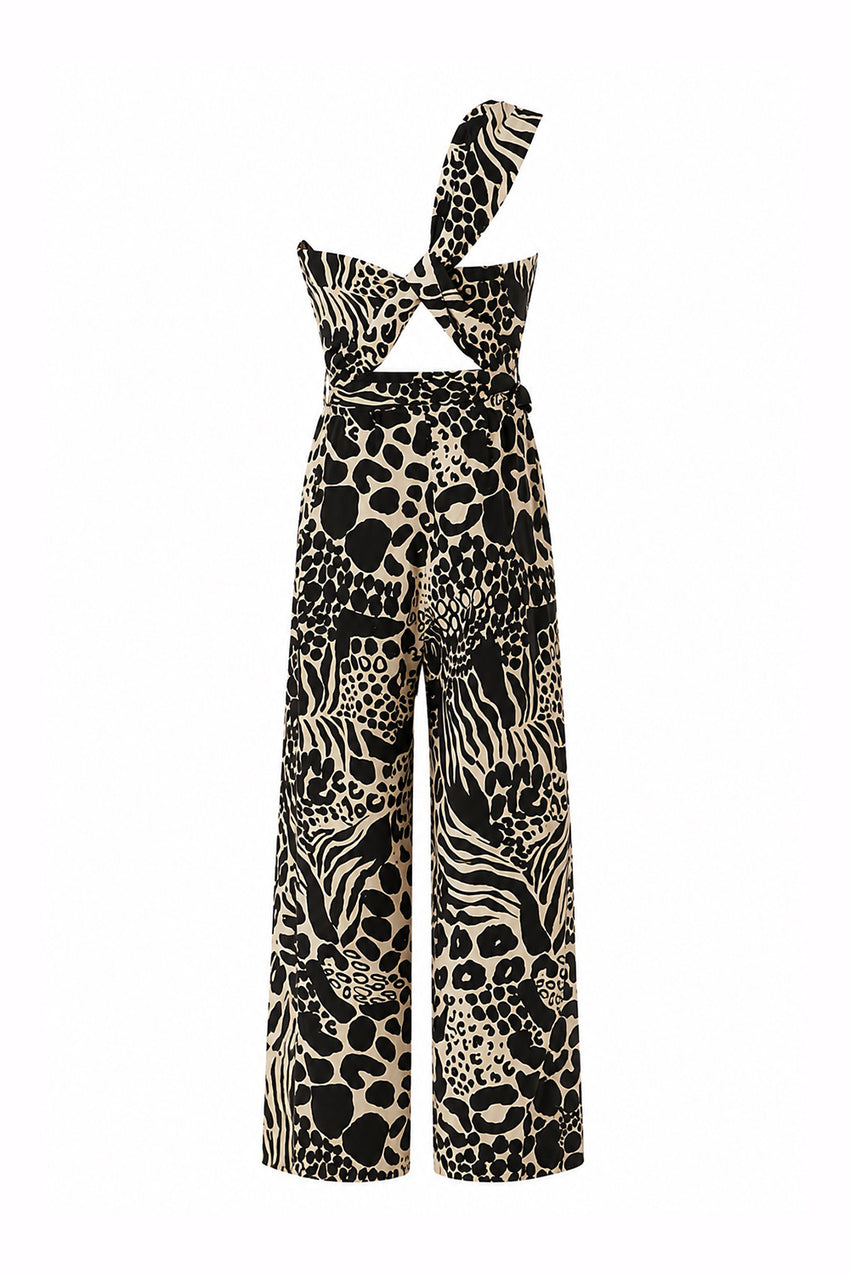 Katalina Jumpsuit with Belt - BLACK