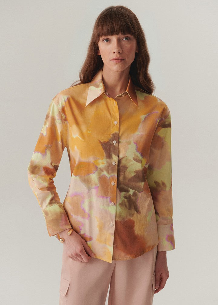Watercolor Cotton Button-Up