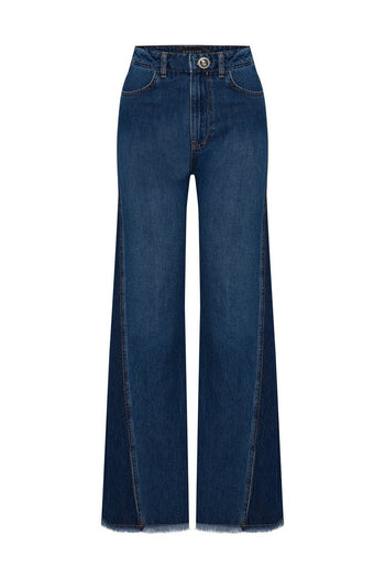 Raw Hem Wide-Leg Jeans