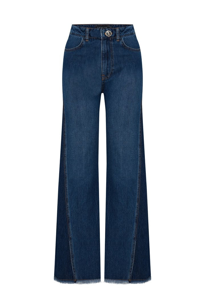 Raw Hem Wide-Leg Jeans