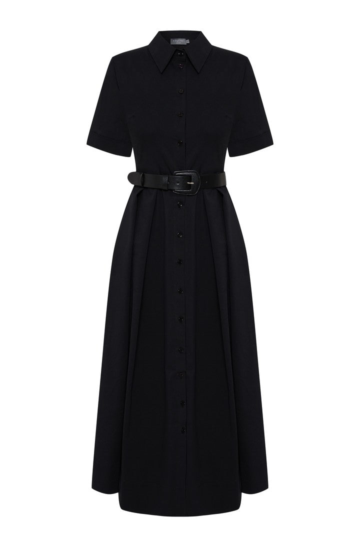 Classic Collar Belted Dress
