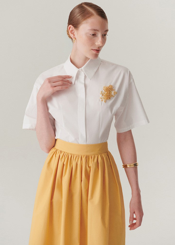 Embellished Cotton Poplin Shirt