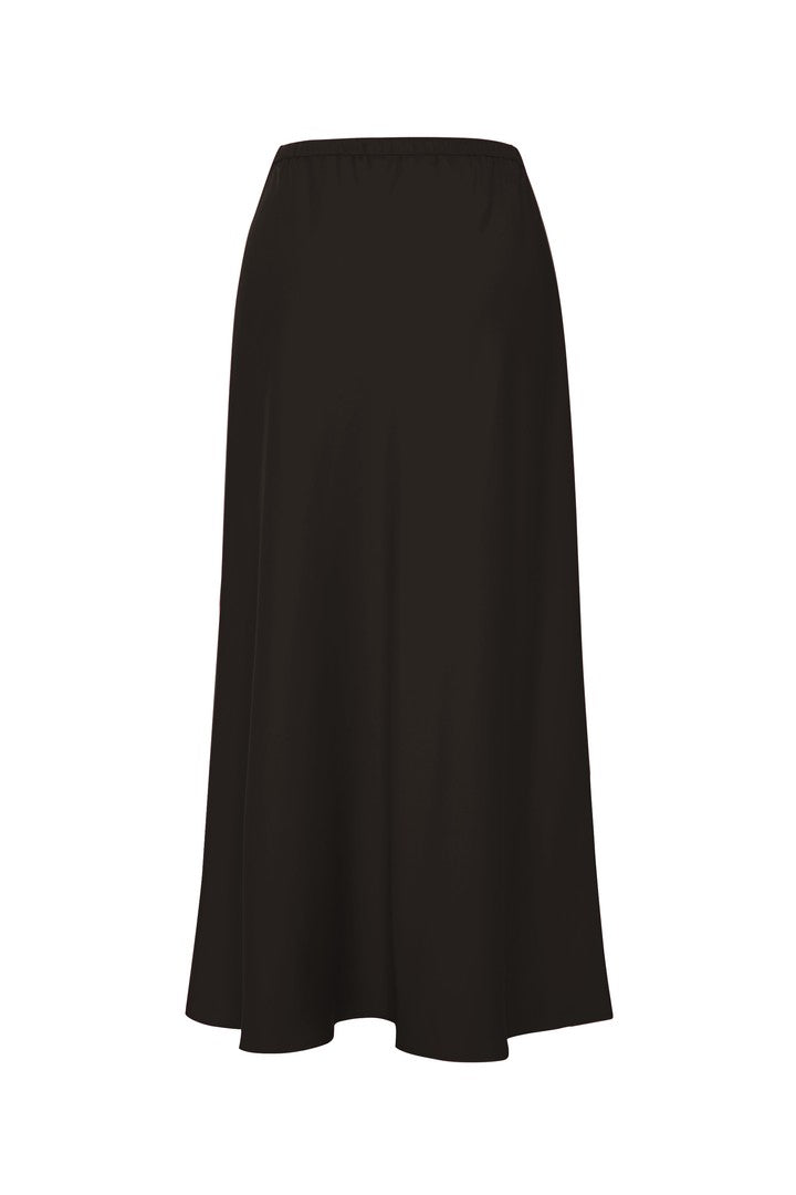 Regular Fit Satin Midi Skirt with Drawstring Detail