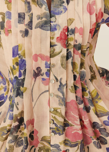 Watercolor Floral Tunic Blouse