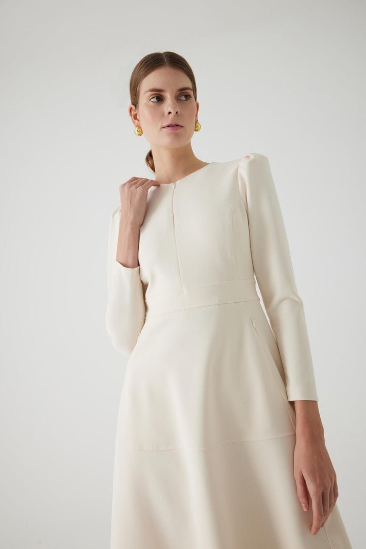 Regular Fit Dress with Crew Neck