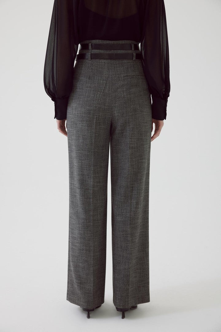 Anthracite Regular Fit Pants with Belt