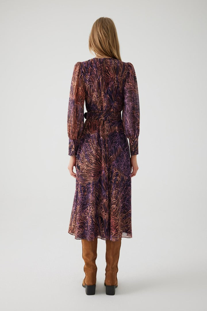 Regular Fit Midi Dress with Ethnic Pattern