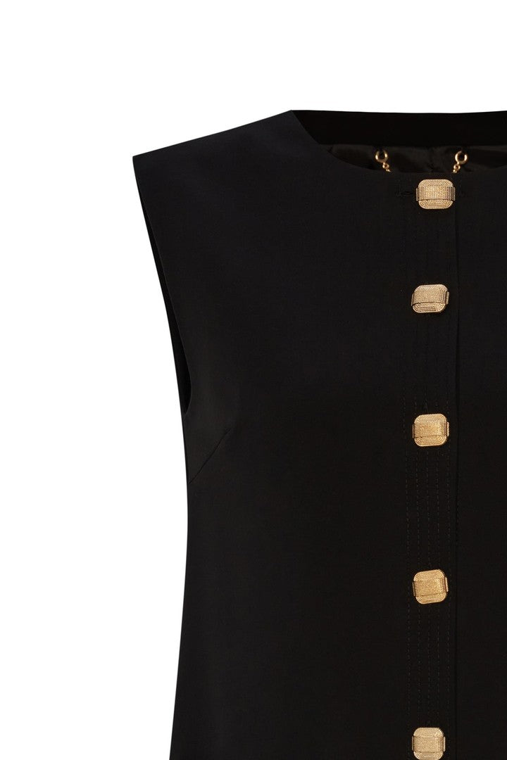 Regular Fit Vest with Pockets and Button Details