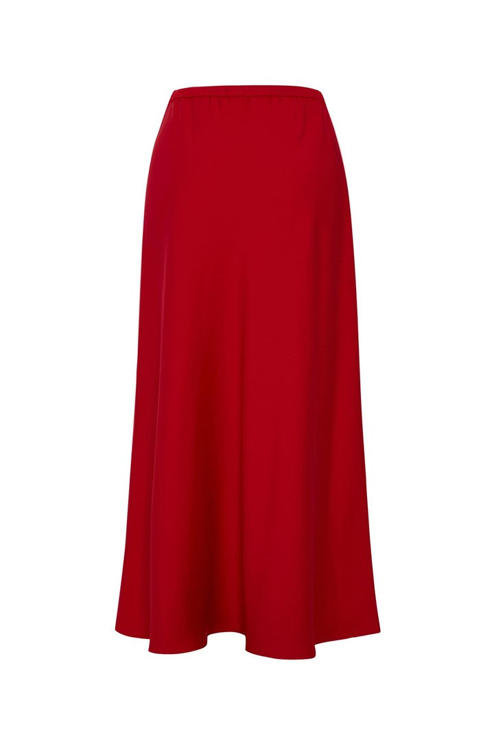 Regular Fit Satin Midi Skirt with Drawstring Detail