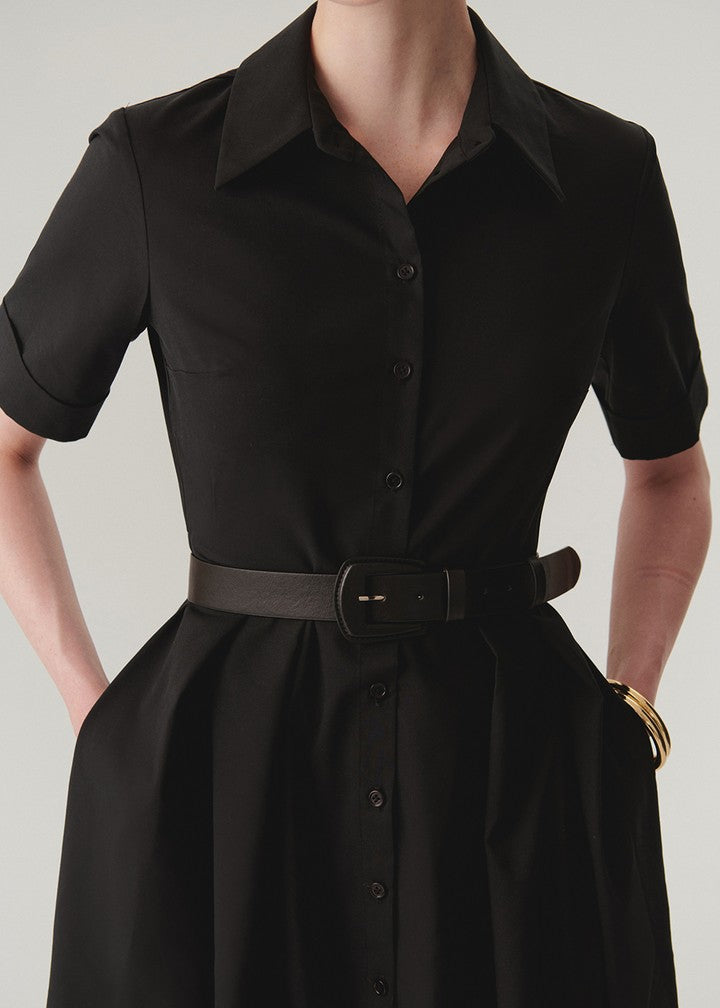 Classic Collar Belted Dress