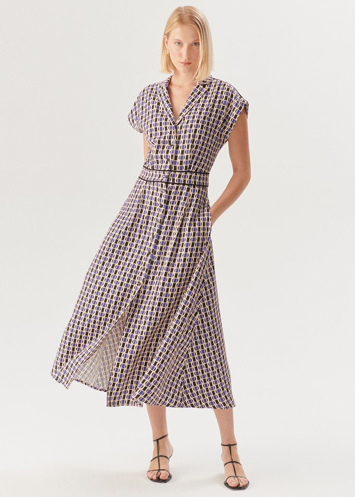Vintage Check Button Dress