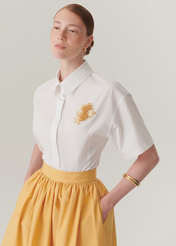 Embellished Cotton Poplin Shirt