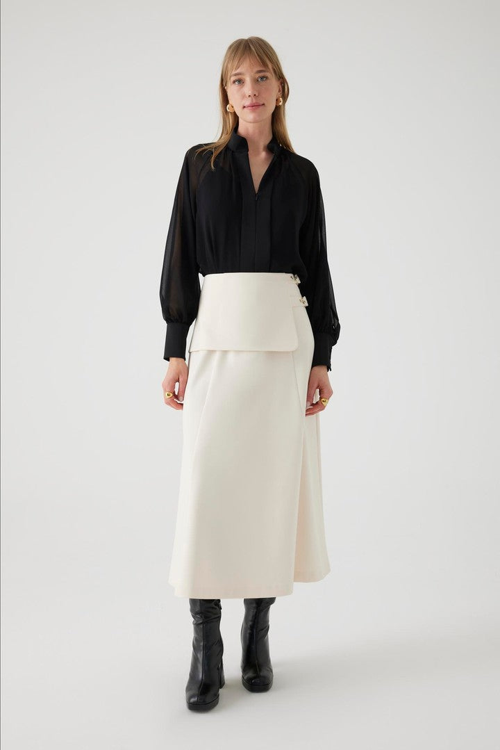 Black Regular Fit Blouse with Chiffon Lining